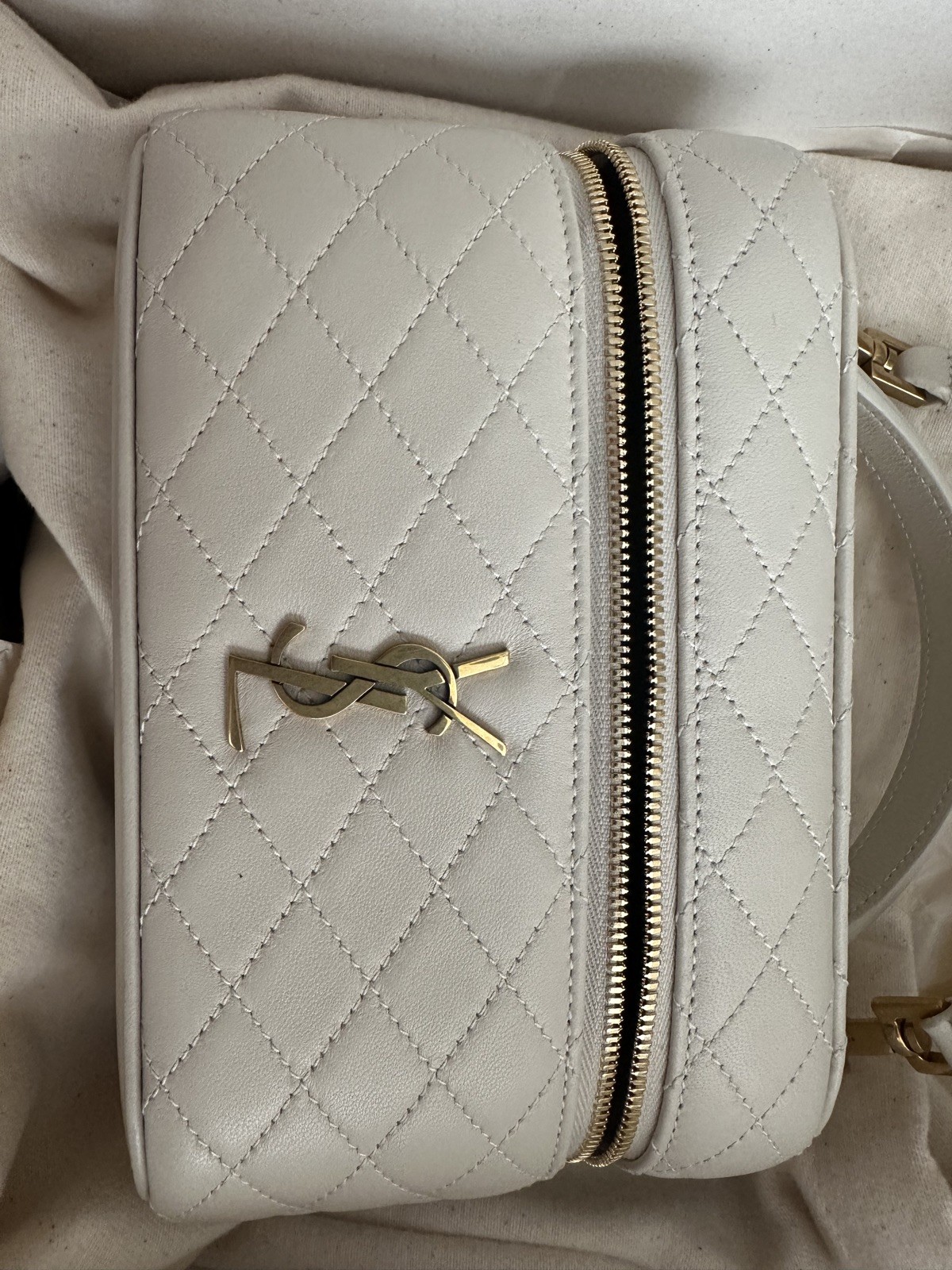 Saint Laurent Gaby Mini Vanity Bag in pelle di agnello bianca vintage