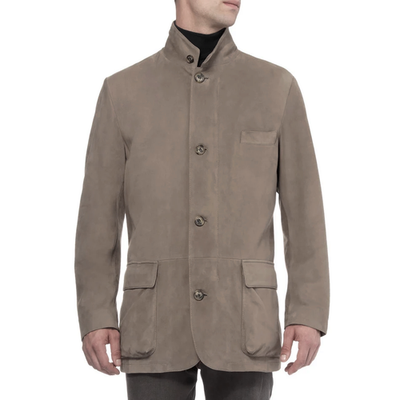 LORO PIANA ROADSTER Lambskin Suede Leather Field Jacket Cashmere