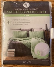 Monochrome Home Waterproof Zippered King-Size Mattress Protector White Cover