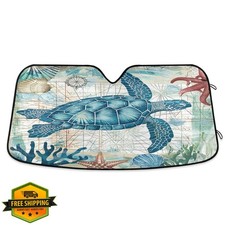 Sea Turtle Starfish Car Windshield Sun Shade UV Protector Large
