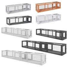 PawHut Wooden Cat Play Tunnel Outdoor Cat Enclosure W/ Multiple Entrances