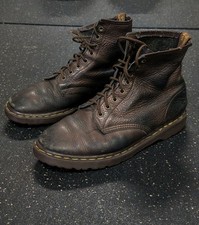 Vintage Dr. Martens 1460 Made in England Brown Pebbled Leather Boots Mens