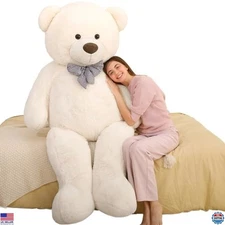 MaoGoLan 5ft Giant White Teddy Bear - Soft Plush Cuddly Companion, Perfect Gift!