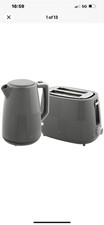 HOMCOM 1.7L Kettle and Toaster Set, Fast Boil, Grey