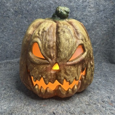 12  Light Up Evil Jack O Lantern Pumpkin Halloween Decoration Prop Works