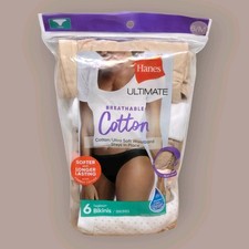 Hanes Cotton Bikini 6 Pk Womens 6/Medium Multi Ultimate Breathable Cool Comfort
