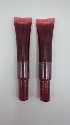 2 NEW VICTORIA'S SECRET CHERRY POP LIP OIL TINT DARK RED SHADE LIP OIL .34 OZ