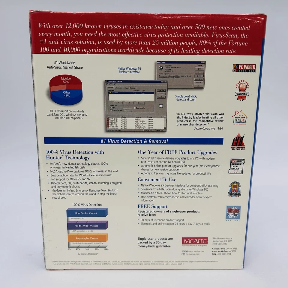 McAfee VirusScan for Win 95 / NT CD & 3.5" Disks Vers. 3.1x ~ New SEALED Vintage - Image 2 of 3