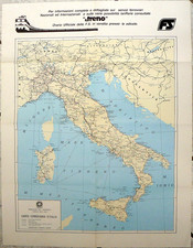 chemin de fer, carte de réseau ferroviaire italien antérieur à 1990
