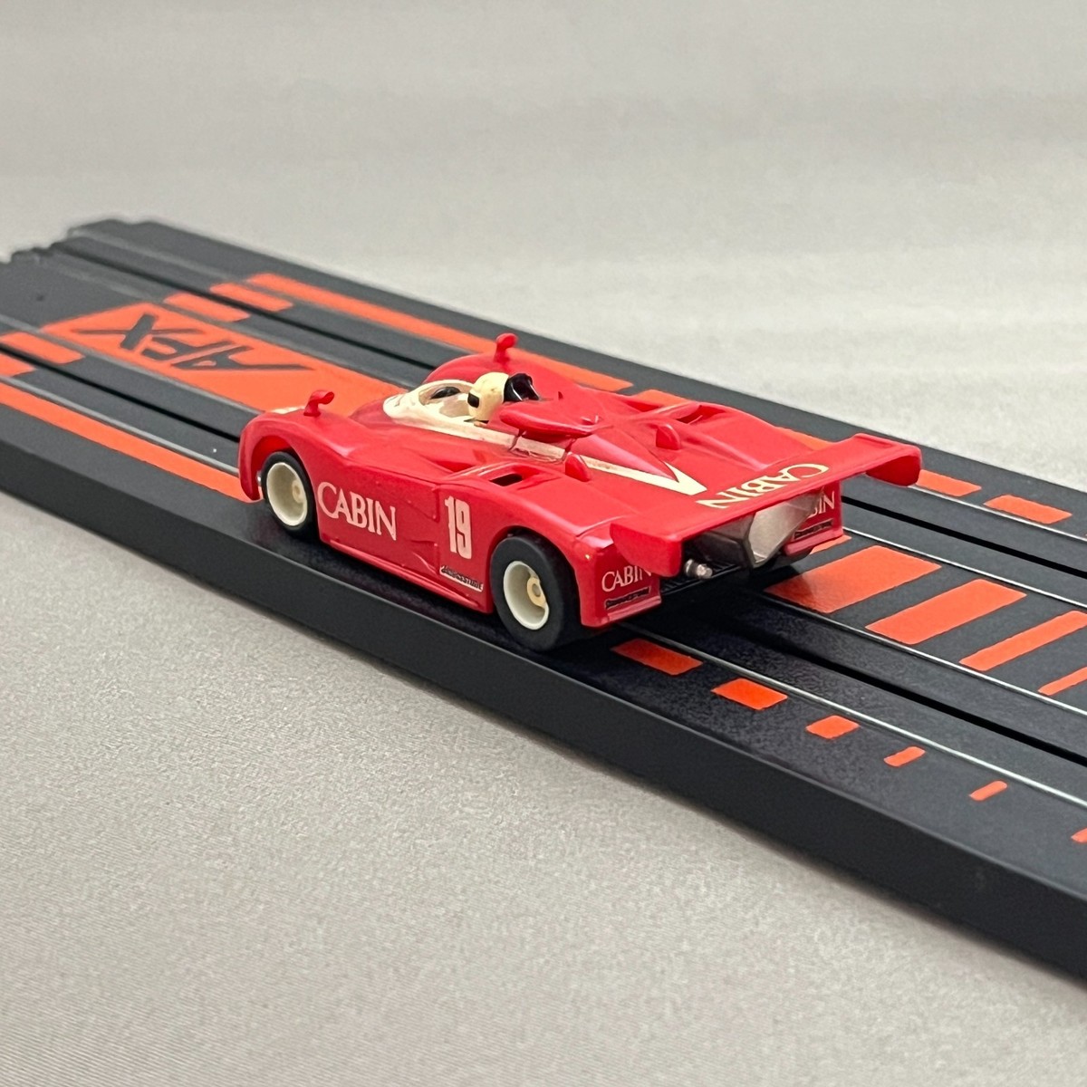 TYCO Cabin Racing Team GC Car Red #19 White Rim HO Slot Car AFX In