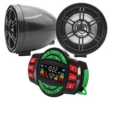 UTV ATV Bluetooth Amplifier Sound System Hand-Free Speakers FM USB Audio