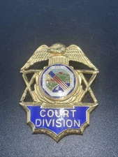 Vintage Obsolete Erie County NY Badge Gold Tone