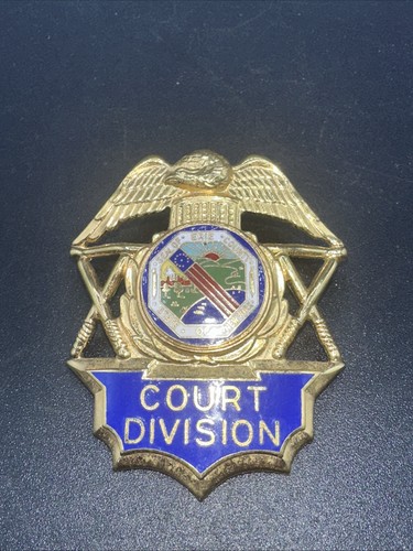 Vintage Obsolete Erie County NY Badge Gold Tone