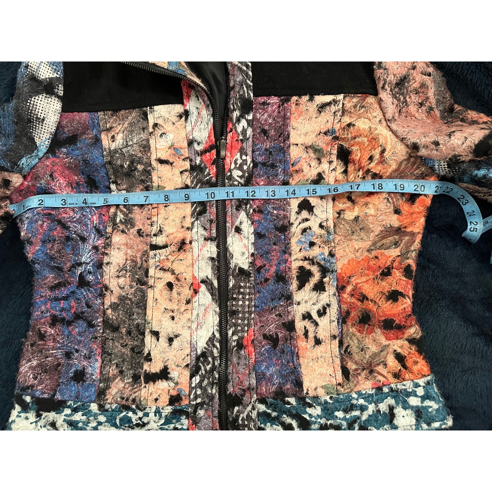 VINTAGE MULTI FABRIC BOHO PATCHWORK JACKET M - image 3