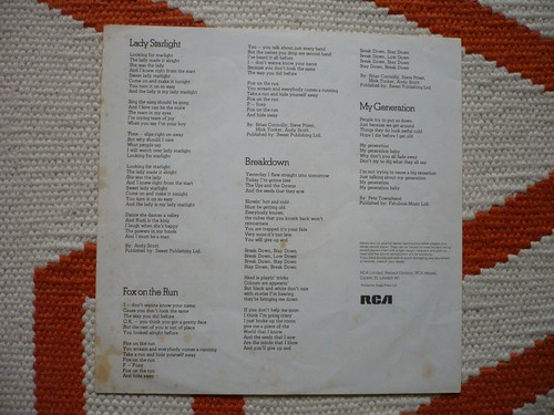 Sweet Desolation Boulevard Vinyl UK 1974 RCA Victor 1st Press LP & Lyric Insert - Picture 7 of 15