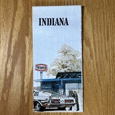 Texaco Map Indiana Indianapolis Fort Wayne Goshen 1975 Gas and Oil Folding