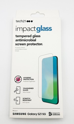 tech21 Galaxy S21 5G Tempered Glass Antimicrobial Screen Protector - Picture 2 of 7