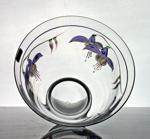 Ulrica Hydman Vallien for Kosta Boda, hand-painted fuchsia bowl - Picture 2 of 4
