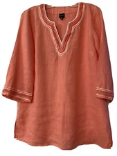 Saks Fifth Avenue “Blue” Brand Linen Swimsuit Coverup/Tunic, VGUC, Medium