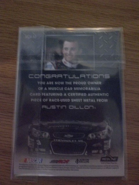 Austin Dillon Muscle Car Memorabilia Press Pass Authentic RARE 17/25 2014 Rookie - Image 3 of 3