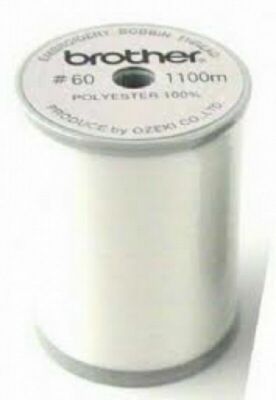Brother Embroidery Bobbin Thread 60 Weight White SAEBT New