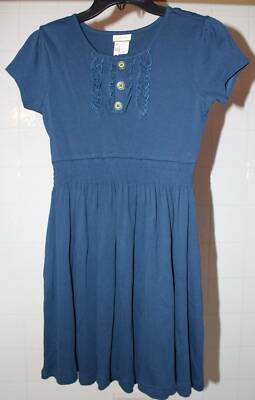Matilda Jane Vault Winter Sky Navy Blue Ribbed Lap Dress Sz 12 VHTF!