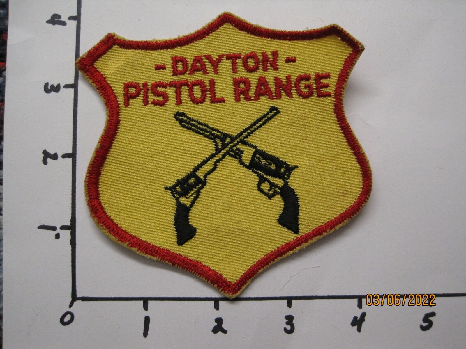 Dayton Pistol Range patch Ohio gun OH revolver action shooter VINTAGE NRA club