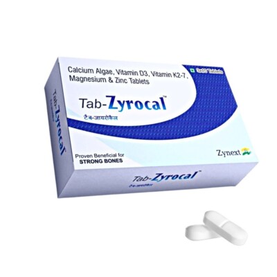 Zyrocal, (90 VEG TABLET) Plant Based Organic Algae Calcium D3 K2 Zinc Magnesium