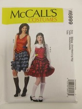 McCall's Costumes Steampunk Ruffled Skirt Top Pattern M6999 Girls & Misses Uncut
