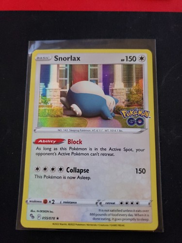 Pokémon TCG Snorlax Pokémon GO 055/078 Holo Holo Rare