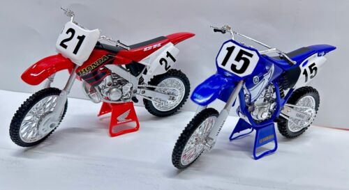 New Ray 6-Piece Road Rider Collection - Honda CR 250R & Yamaha YZ 426F Models