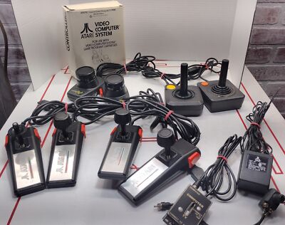 Atari Game Controllers Lot Pro System Paddles Joy Stick Gemini
