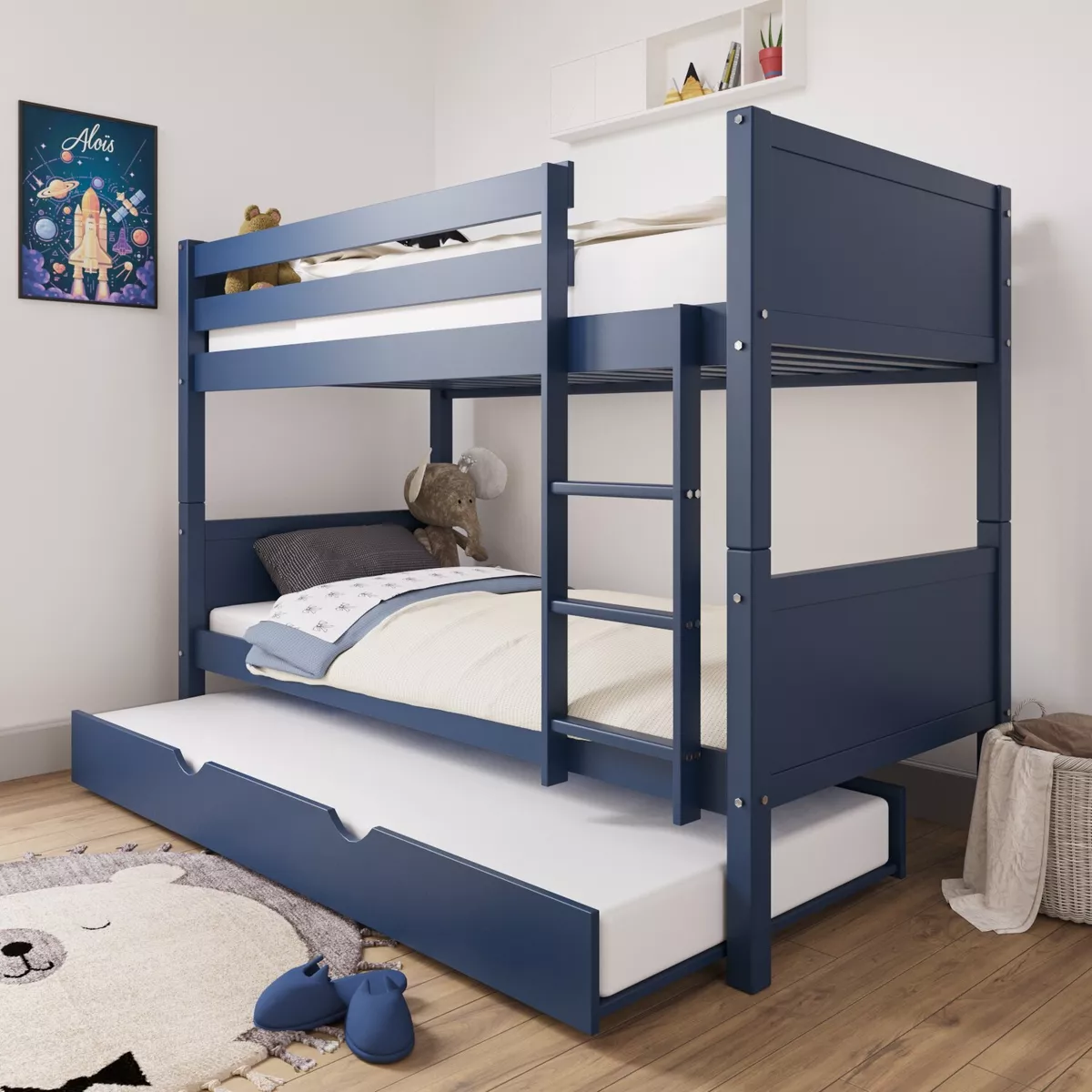Navy trundle bed deals
