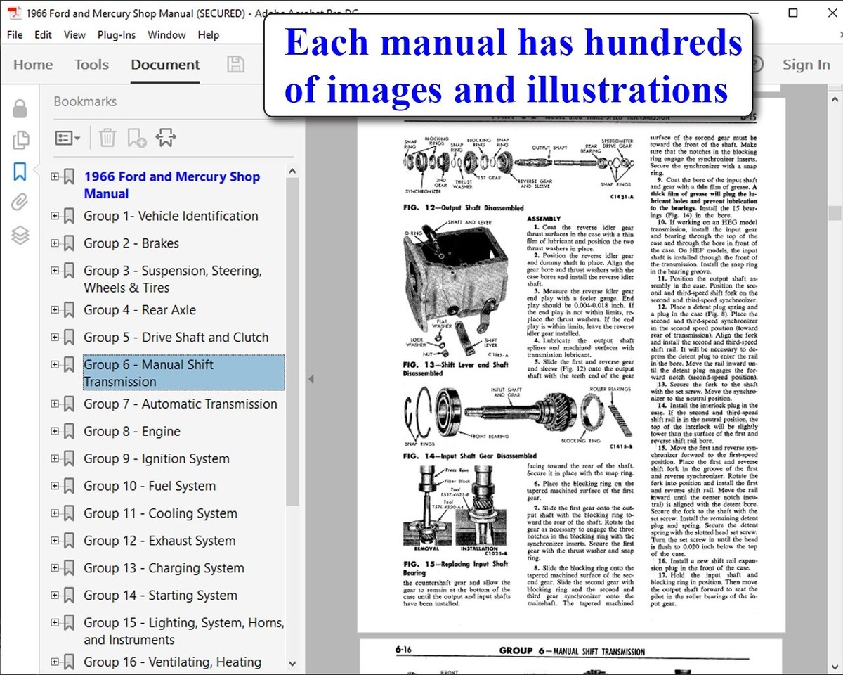 1966 Ford and Mercury Shop Manual (USB) | eBay