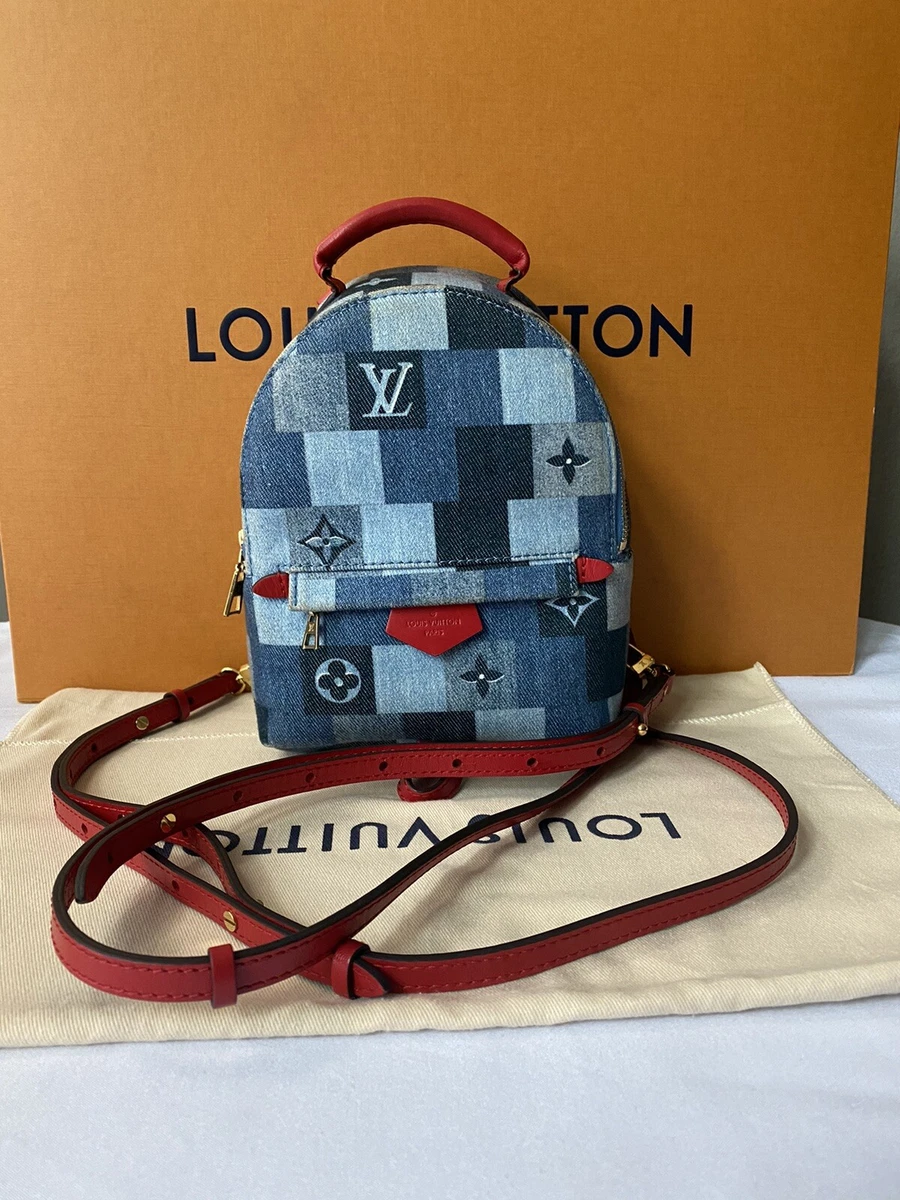 Louis Vuitton Palm Springs Mini Backpack in Denim, Hardware