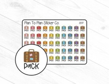 2017  Pack Bags Planner Stickers.