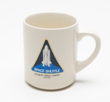 Vintage NASA Space Shuttle Kennedy Space Center Florida Coffee Mug White/Blue
