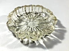 Hazel Atlas Nesting Cigar Ashtray Fluted Round Crystal Clear Glass 4 in Vintage!
