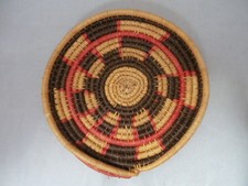 Native American Weave Basket Tray Dish. Nice Design. Approx. 6.5" D