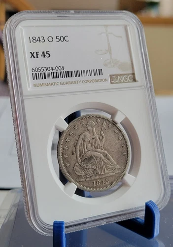 1843-O NGC  XF45 Seated Liberty Half Dollar