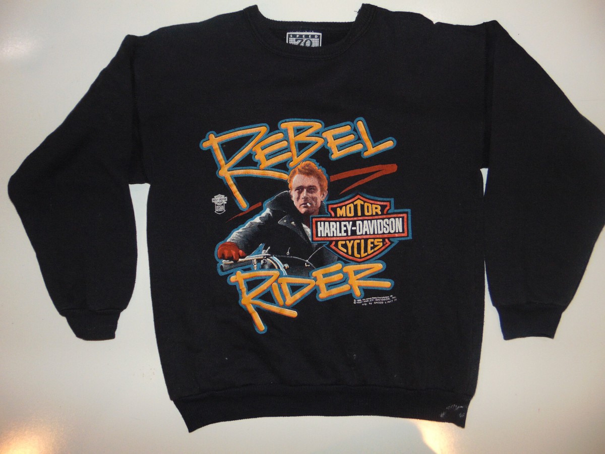 Vintage 1987 Harley Davidson Rebel Rider James Dean Sweatshirt 