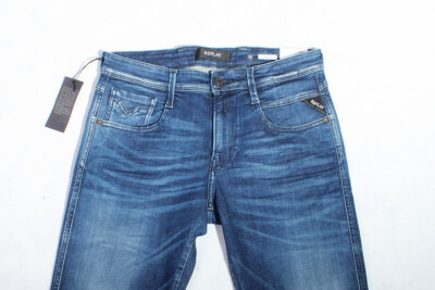 Neue Replay Herrenjeans M914Y 227 721 007 Anbass, Blau SLIM