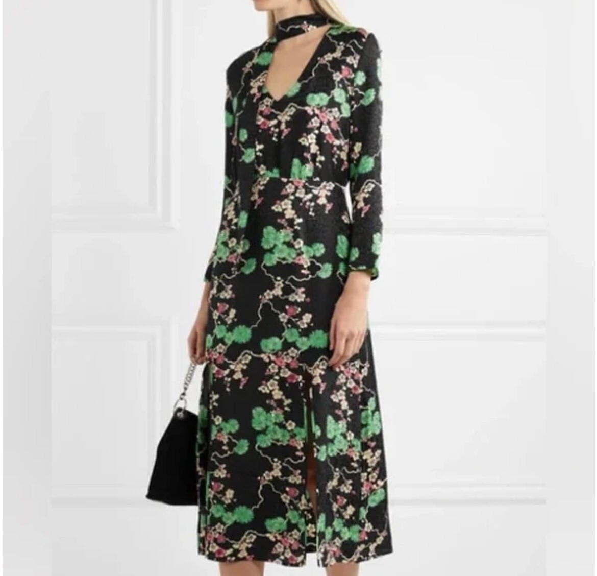 rixo silk dress Arlena Silk-Satin Dress in Stone Blue