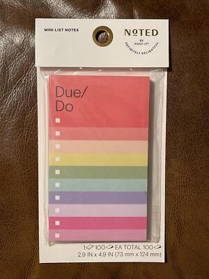 Noted by Post-it  Square / Mini Notes Due Do Check list Target Exclusive NOS