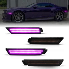 4PCS Front Rear Bumper Fender LED Side Marker Lights For 2010-2015 Chevy Camaro 