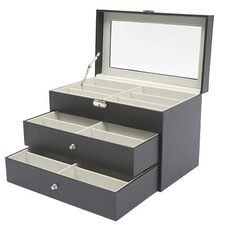 3 Layer Drawer Sunglasses Storage Box 18 Slot Lock Storage Box Storage Case Box