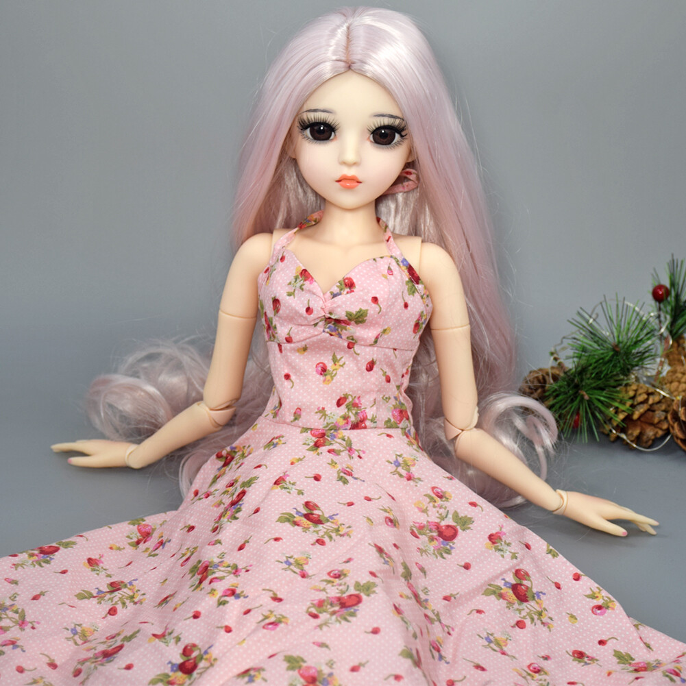 1/3 BJD Doll Toy 24 inch Large Female Doll with Makeup and Long Dress Shoes  Wigs