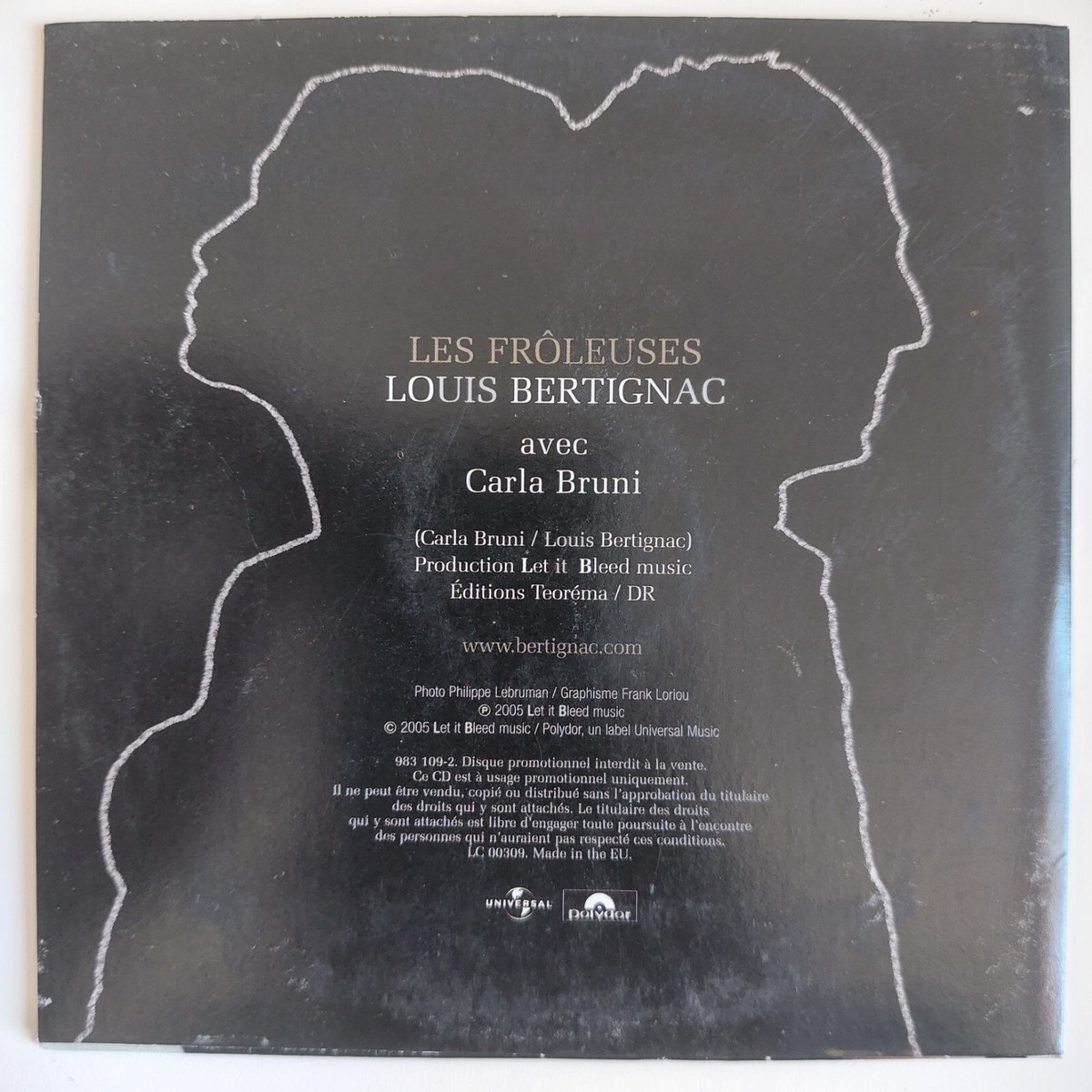 CARLA BRUNI SARKOZY & LOUIS BERTIGNAC : LES FROLEUSES  PROMO CD  | eBay
