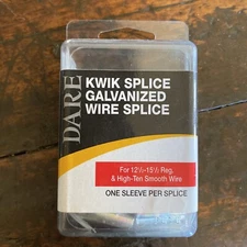 50 PACK DARE Kwik Splice Galvanized 12 1/2 15 1/2 GA High Tensile Barb Wire 3073