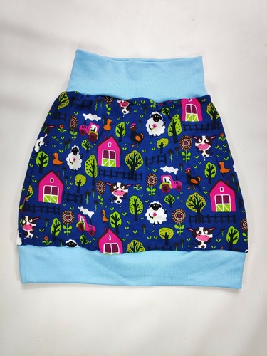 Rock handmade dunkelblau Bauernhof Tiere Winterrock, Sommerrock - Bild 1 von 3